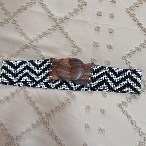 Anthropologie Beaded Stretch Belt